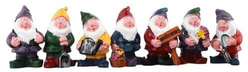 7 mini gnomi da tavolo in resina gnomi da giardino gnomi fata gnomi figurine da esterno divertente accessorio miniatura da tavolo nano figura per giardino delle fate, graziosi piccoli gnomi