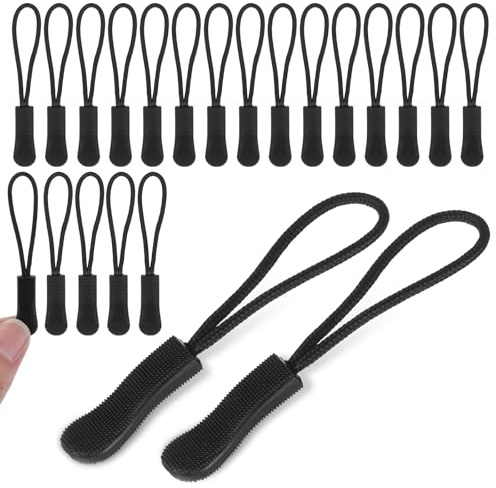 20 Pcs Zipper Pull, Paracord Zipper Pulls | Zipper Pull Tab Extender for Backpacks, Paracord Zippers Fixer for Purses, Repair Kit