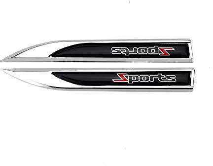 DSYCAR 1 Para 3D Metall Sport Aufkleber Kofferraum Seitenflügel Metall Emblem Abzeichen Aufkleber Aufkleber für Auto Motorrad Dekoration