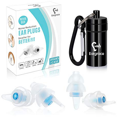 Ohrstöpsel zum Schlafen, Eargrace 2 Paar Soft Noise Reduktion Gehörschutzstöpsel für kleine Gehörgänge, gegen Schnarchen, Reisen, Konzerte & laute Veranstaltungen