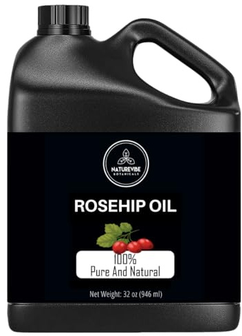 Naturevibe Botanicals Rosehip Oil 32 oz | 100% Pure Rosehip Seed Oil for Face, Skin & Hair | Natural Rose Hip Carrier Oil for Body Care & DIY Beauty