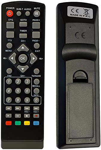 LEYF Télécommande Universelle 7en1 Compatible pour Décodeur TNT DVB-T Strong, Engel, Metronic, Strom, LiveTNT, Xoro