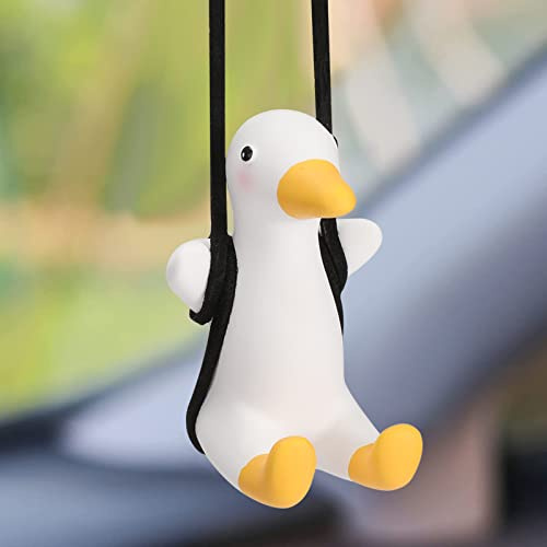 Adornos de Coche, Lindo Columpio Pato Sol Colgante Swinging Duck Espejo de Coche Espejo Decorativo Regalos Cumpleaños Decoración Encanto Coche Colgante