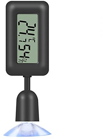 Reptilien Thermometer,Wasserdicht Hochempfindliches Digitales Hygrometer Drehbares Aquarium Temperaturmessgeräte mit Saugnapf für Reptilienaquarien
