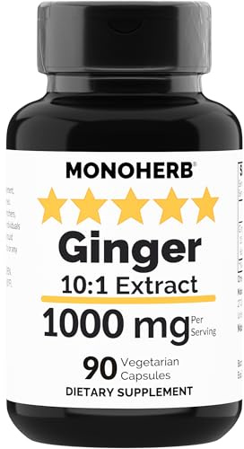MONOHERB Ginger Extract 1000 mg - 90 Vegetarian Capsules