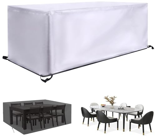 KADING Cubre Mueble Jardin, 225x140x85cm Funda Protectoras Muebles Jardin Funda para Muebles de Jardín Cubierta de Exterior Funda Protectora Muebles 420D Oxford Protección Exterior Muebles de Jardín