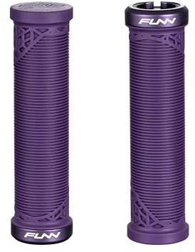 Funn Hilt JR Mountain Bike Handlebar Grips with Single Lock On Clamp, Bicycle Handlebar Locking Grips with 19 mm Inner Diameter, 3/4 Inch Bicycle Grips for Youth, Girls and Boys (Purple)