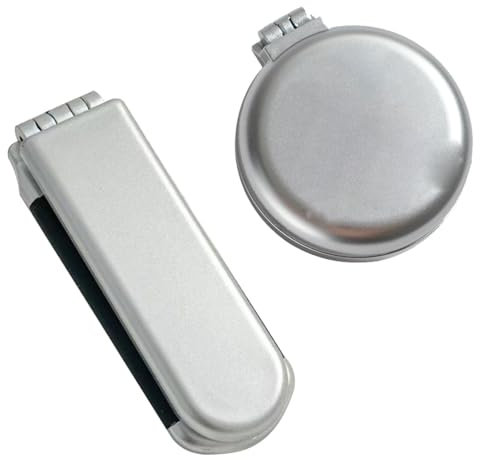 SGERUFZ 2 Pcs Faltbare Mini Haarbürste mit Spiegel Tragbare Reisebürste für Männer Frauen und Mädchen Rechtecke und Kreise