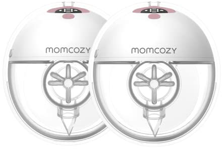 Momcozy Hands Free Breast Pump M5, Wearable Breastpump of Baby Mouth Double-Sealed Flange with 3 Modes & 9 Levels, Electric & Portable, 24mm (2, Red)
