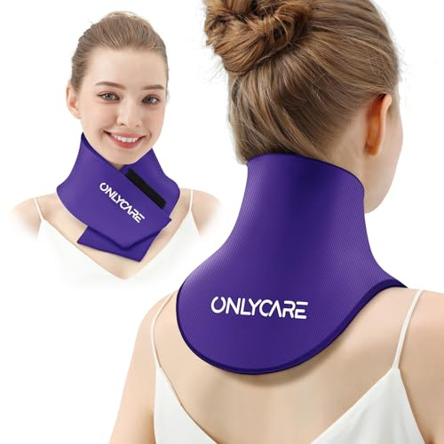 ONLYCARE Paquete de hielo para el cuello, alivio del dolor, bolsas de hielo de gel mejoradas para lesiones deportivas, compresa reutilizable para calor y frío, cuello fresco para hinchazón, presión de