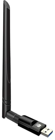 WLAN Stick 1200 Mbit/s, USB 3.0 WLAN Adapter 802.11 AC Dualband WiFi Adapter 2,42 GHz / 300 Mbit/s 5,8 GHz / 866 Mbit/s 5dBi High Gain-Antenne für Windows 10-7 / XP/Vista/Mac OS 10.6-10.15