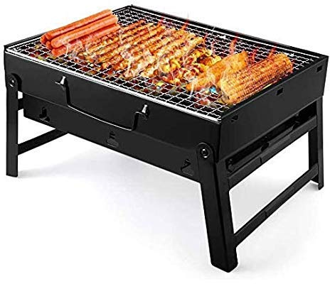 KRXSOBNV, Tisch-Räucherofen for den Außenbereich, for Picknick, Garten, Terrasse, Camping, Reisen, 39,9 x 29,9 x 7,4 cm.,Barbecue Grills