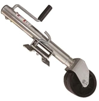 OTQEFTN Heavy-Duty Bolt-On Swivel Jack - Trailer Jack Wheel, Trailer Swivel Wheels, Heavy Duty Boat Trailer Jockey Wheel with 15cm Double Wheels, Lift 25.4cm, 670kg, for Boat, Camper, Yacht, Caravan