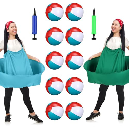 LaRandom 2 Sets Granny Pants Outdoor Game Skirt, Classic, Green,Blue