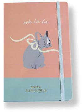 Cute CREATIONS A5 anteckningsbok inbunden, dagbok fodrad för att skriva, arbeta, studera, planera, dagbok, journalering, gåva med söt hunddesign (1, fransk bulldogg)