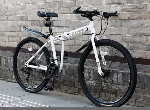 Folding bikes Folding Mountain Bike with Mechanical Disc Brakes and Adjustable Saddle for Versatile Riding