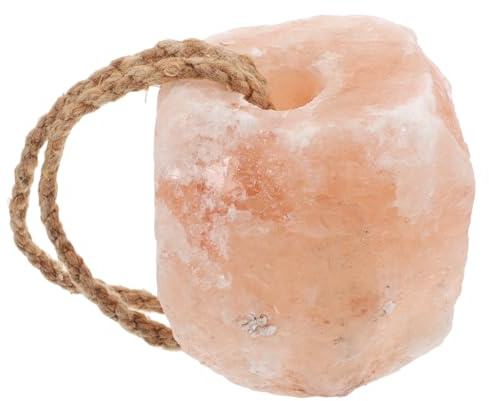 BESPORTBLE Brique de Sel Naturel à Lécher pour Animaux D’élevage, Ferme et Ranch, Bloc Suspendu 1-2 Kg, Sel Gemme Riche en Minéraux, Alimentation Minérale pour Moutons, Chevaux et Bétail