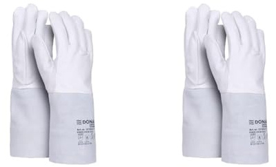 DONAU SAFETY Gants de soudeur en cuir pleine fleur de chèvre pour soudage TIG - Taille 9-1 paire - Doux et agréables - Gants de travail en cuir - Gants de protection (Lot de 2)