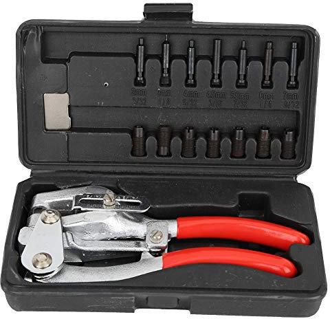 Perforatrice Manuelle pour Tôle, Ozgkee Kit de Poinçonnage électrique à Main Mince pour Tôle en Acier Inoxydable, Fer, Plastique, Pince pour Perforatrice électrique