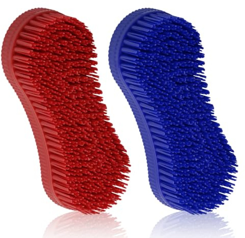 Thyonta 2PCS Horse Comb Equestrian Care Massage Brush Portable and Durable Horse Care Brush In Figure for Laundry Jeans Brush Kitchen Cleaning