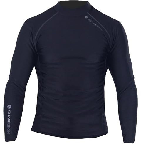 Sharkskin Chillproof Long Sleeve Top for Men, Black, Neoprene Wetsuit Top for Scuba, Water Aerobics & Swim Shirt, LGE