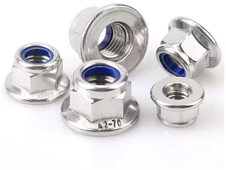 Genérico M3 M4 M5 M6 M8 M10 M12 304 Brida hexagonal de acero inoxidable Tuerca de bloqueo de inserción de nailon Contratuerca autoblocante Nylock(M6-5pcs)