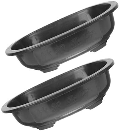 Abaodam 2Pezzi Vasi Bonsai Ovali in Vasi con Drenaggio per Piante da Balcone e Ufficio