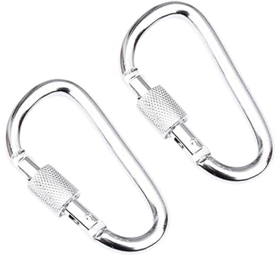 2 Pièce Argen Mousquetons Aluminium Fermeture vis - Indispensable pour Voyages Camping, Porte-clés, Aventures Plein air l'équipement Vacances Femmes
