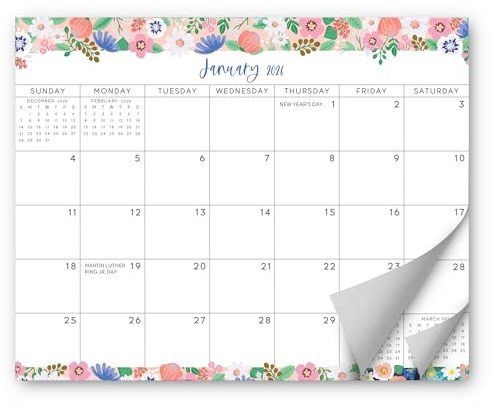 S&O Floral Magnetic Fridge Calendar from January 2026-June 2027 - Tear-Off Refrigerator Calendar to Track Events & Appointments - 18 Month Magnetic Planner for Fridge for Easy Planning - 8x10 in.