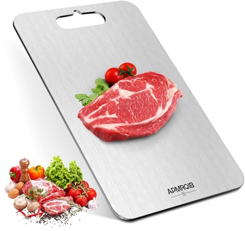 APMRQIB Titanium Cutting Board, 100% Pure Titanium Cutting Boards for Kitchen, Double Sided Non Toxic Cutting Board, Hygiene Durable Dishwasher Safe 13 ”× 8 ” (L)