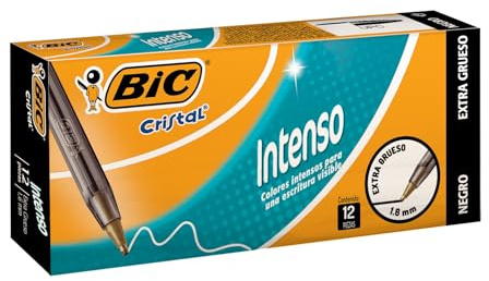 Cristal Ballpoint Stick Pen, Black Ink, Bold, Dozen