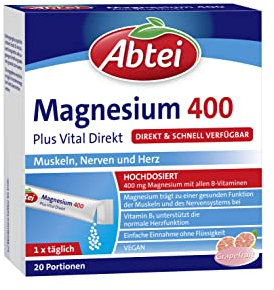Abtei Magnesium 400 + Vitamin B Komplex, 1er Pack (1x 20 Stück)