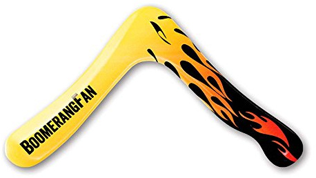 Boomerang Fan Fire Droitier | Bipales en Bois | Portée 25m | Fabriqué en France | Débutant 12+