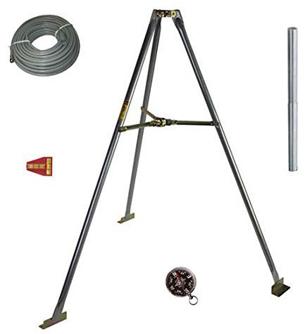 5' FT Tripod Mount Satellite Antenna 2 Mast Pipe Tailgating RV Camping Kit with 75' FT RG6 Cable with Boot Compass Level, 33 Mount Portable Slim Line HDTV Heavy Duty DBS DSS Dish Mast Pipe Rooftop