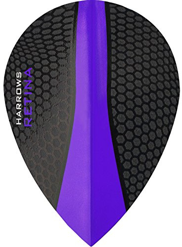 Harrows Retina Dart Flights - 100 Micron - Extra Strong - Pear - 1 Set (3) (Purple)