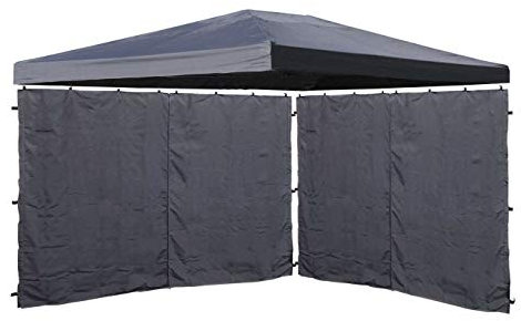 QUICK STAR Set Ersatzdach und 2 Seitenteile für Pavillon 3x4m Grau RAL 7012 Pavillondach Ersatzbezug Seitenwand mit Reißverschluss