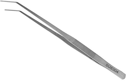 48cm Aquarium Curved Tweezers,18.9 Inch 304 Stainless Steel Extra Long Tongs for Fish Tank Aquatic Plants,Terrarium,Craft,Drains and Feeding Snake