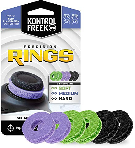KontrolFreek Precision Rings | Aim Assist Motion Control for PlayStation 4 (PS4), PS5, Xbox One, XBX, Switch Pro & Scuf Controller (Black/Purple/Green)