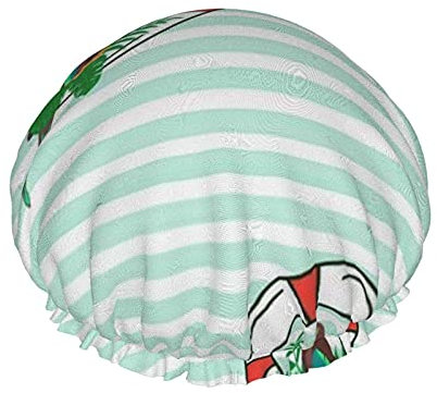 Shower Cap Sea Parrot Lifebuoy Tropical Animal Nature Waterproof Double Layer Elastic Bath Cap Home Use Nightcap