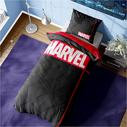 Marvel Duvet Cover Sets for Kids and Teens, Single Bedding Set with Pillowcase Kids Bedroom Accessories Soft Easy Care