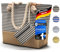 furora HOLIDAY Strandtasche XL - mit Reißverschluss & 2x Innentaschen (für nasse Badekleidung & Wertsachen) bequemer Griff, leicht, groß, wasserabweisend | Badetasche Damen & Herren