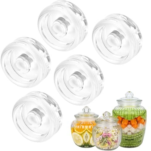 LPAMABA 5 PCS Poids de Fermentation En Verre ø7 Cm, Poids de Fermentation pour Bocaux, Poids en Verre pour Bocaux pour Choucroute, 7 * 2.5cm