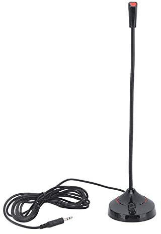 Haofy Microfono cablato da scrivania, microfono a collo d'oca cablato Plug and Play, supporto a 360 gradi per sala conferenze (3,5 mm)