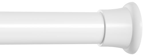 1Pcs Extendable Curtain Poles 58-120cm Tension Rod White Adjustable Tension Rods for Curtains Shower Curtain Pole Curtain Poles No Drilling Spring Tension Rod for Window,Wardrobe and Bathroom