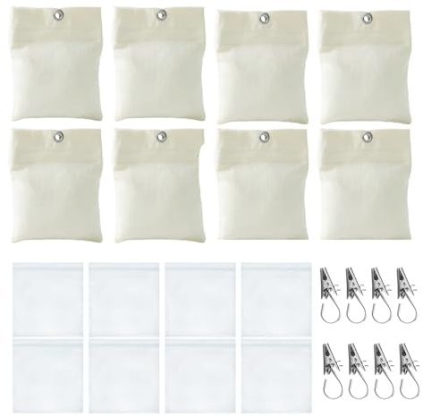 Vorhang Beschwerer Unten Outdoor – 8 Stück Sandsäcke mit Metallklemmen, Vorhang Gewichte Outdoor Wasserdicht, Selbstklebender Verschluss für Pavillon, Terrasse, Balkon