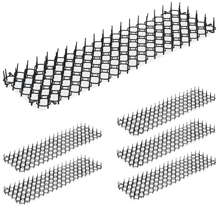 24 x Spike mat, cat and marten deterrent, protection for flower beds and plants, plastic, black