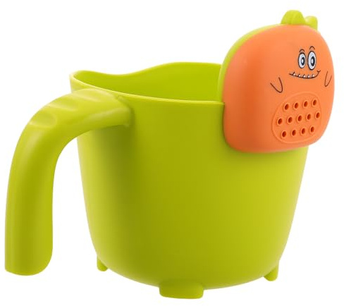 BESPORTBLE Gobelet de Bain Bébé avec Bec Verseur Ergonomique Vert Petit Format Accessoire Bain Tout-Petits Tasse à Laver Les Cheveux pour Garçon et Filles