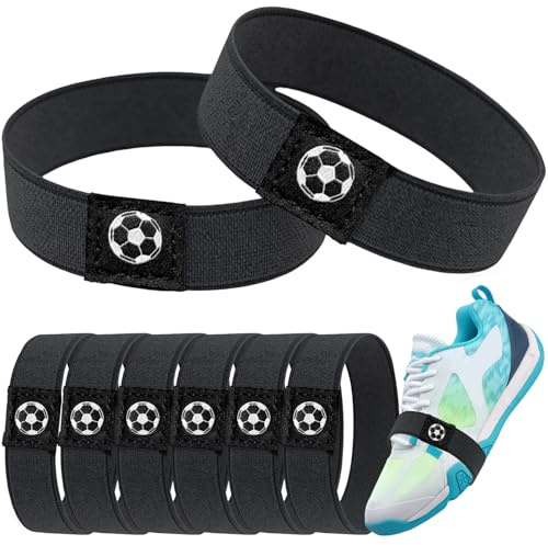 GAZIL 6-pack Fixeringsband för Skosnören till Fotbollsskor för Barn, Elastiska Skosnörshållare för Sportskor, Förhindrar Lösa Skosnören