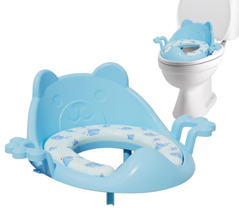 Siège de toilette pour enfant - Antidérapant, doux et imperméable - Avec poignées - Pour la maison, la salle de bain, les voyages, le camping, le camping-car, le dortoir d'étudiant et les