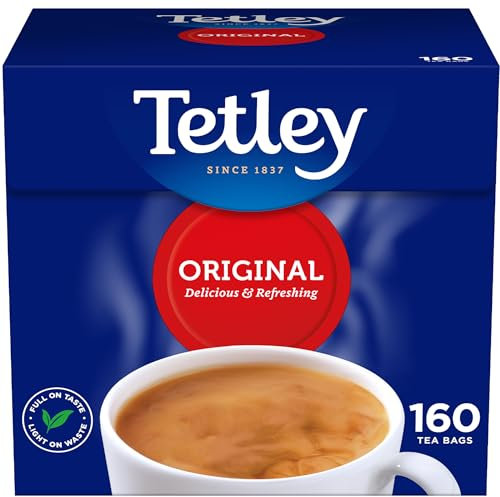 Tetley Original Black Tea Bags - Full Flavoured British Brew - Perfect for Breakfast or Anytime - Rainforest Alliance Certified - 160 Teabags (1 Pack)
